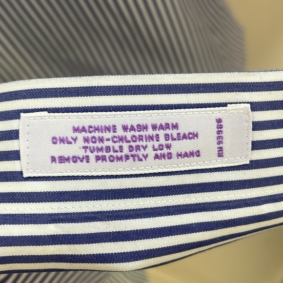 Brooks Brothers - Vertical Striped Casual Button Down - White/Blue - XL - Picture 4 of 11